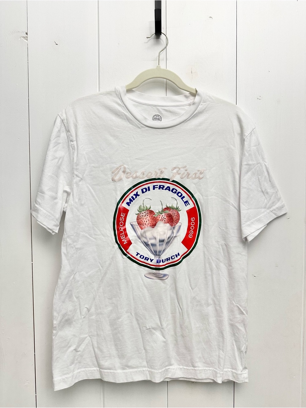 Tory Burch Dessert Graphic T-Shirt In White Size Medium